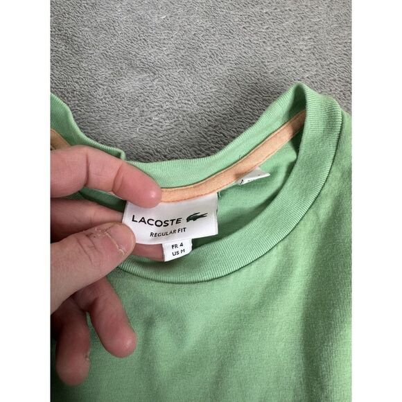 Lacoste Regular Fit Short Sleeve T Shirt Men's Size 4 Medium Green - Picture 7 of 12